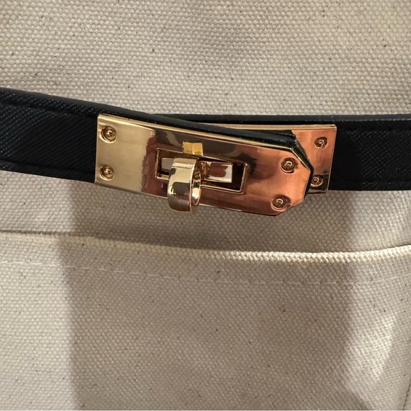 Boatkin style distressed canvas bag tote Black/ Ivory - Picture 6 of 10